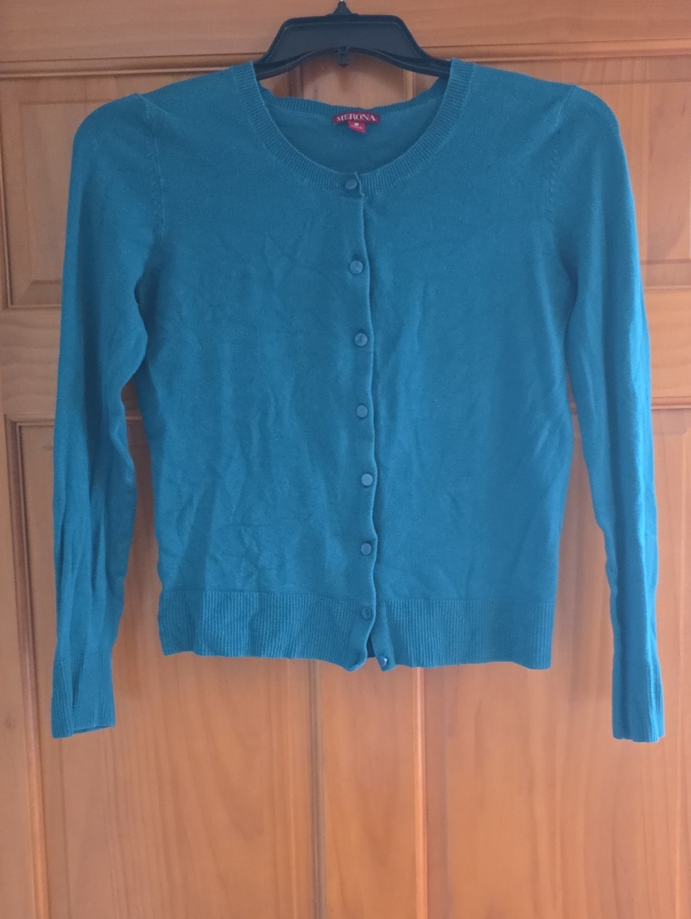 Merona Teal Button Front Women's Cardigan Sweater Medium